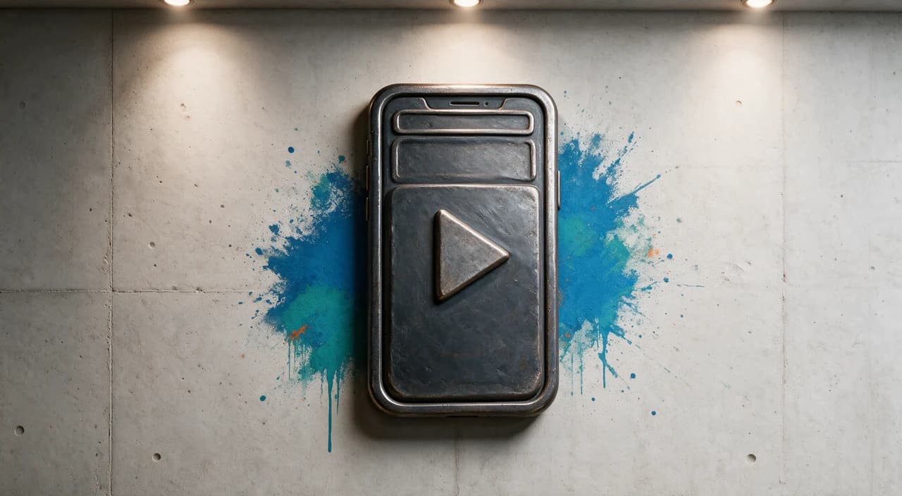 Smartphone mit Play-Symbol für Reels und Social-Media-Inhalte