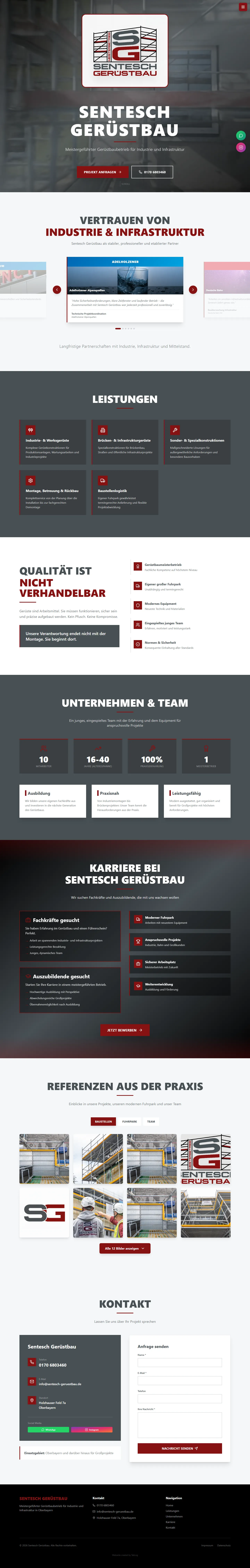 Sentesch Gerüstbau Desktop-Ansicht